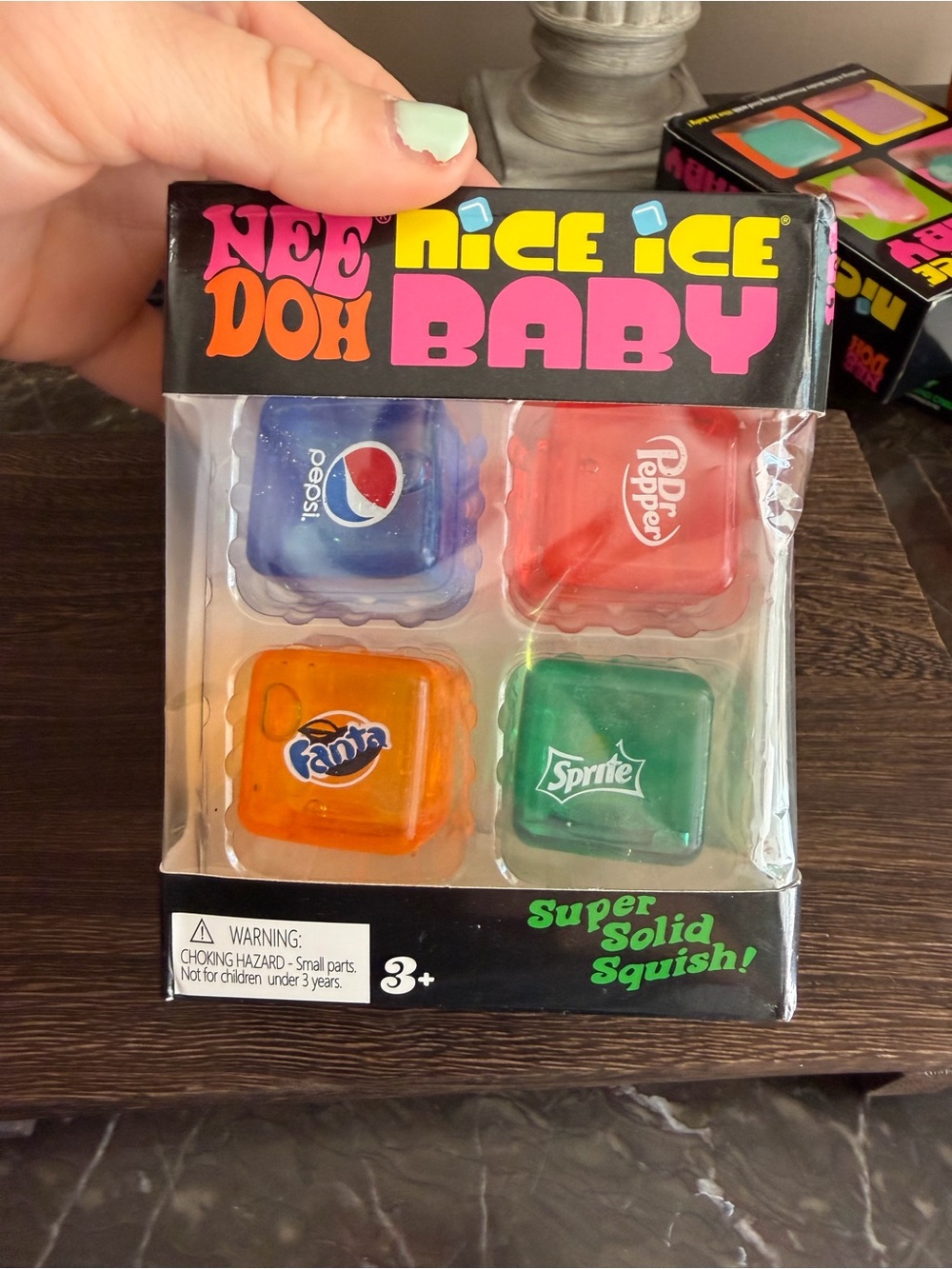 Super Solid Squish Soda Ice Cube Toys - Blue, Red, Orange, Green